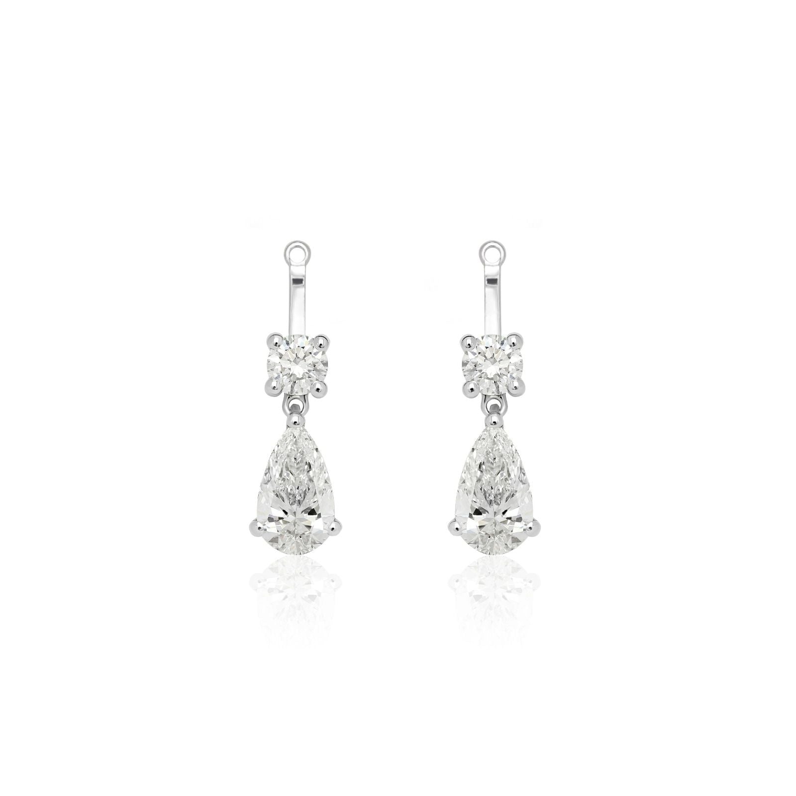 Aayraa’s detachable 1.00 ct Pear Drops with our Cushion solitaire studs