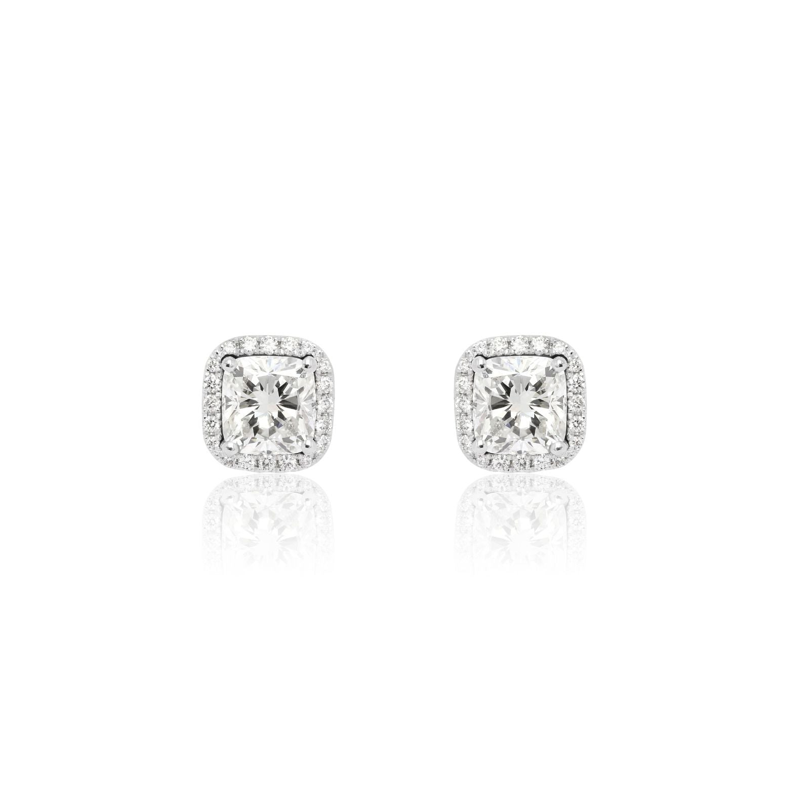 Cushion Solitaire with detachable halo Studs