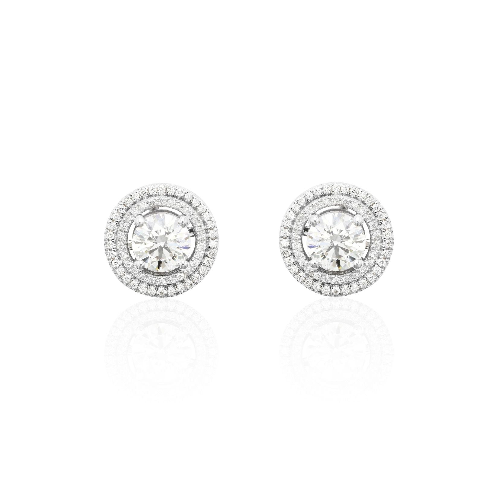 2ct Solitaire with Double Halo studs