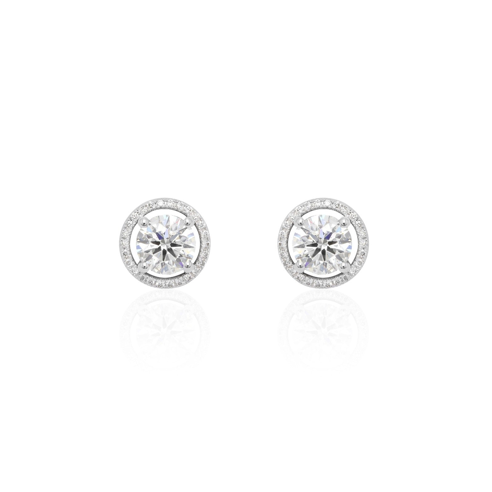 2ct Solitaire with Double Halo studs