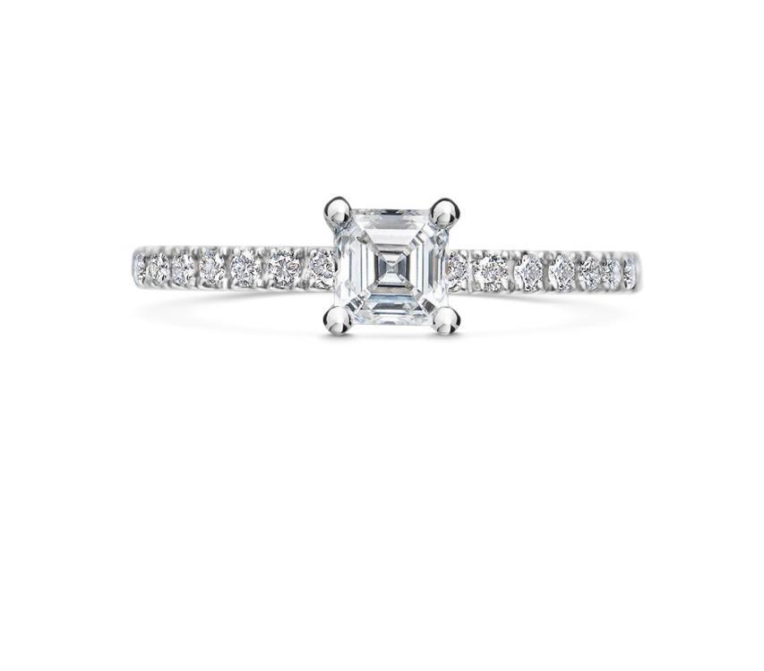 Asscher cut engagement ring