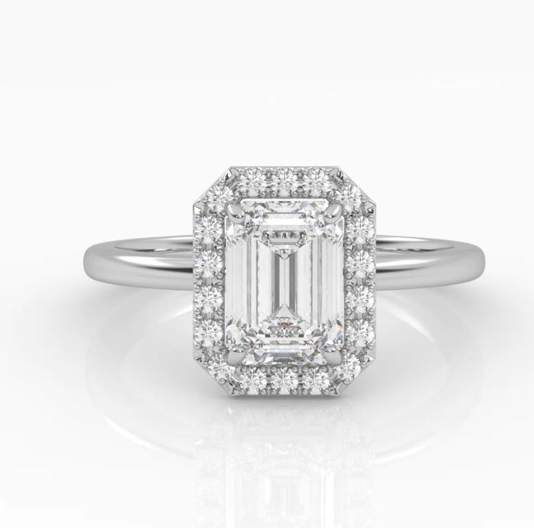 Emarald Solitaire with Halo