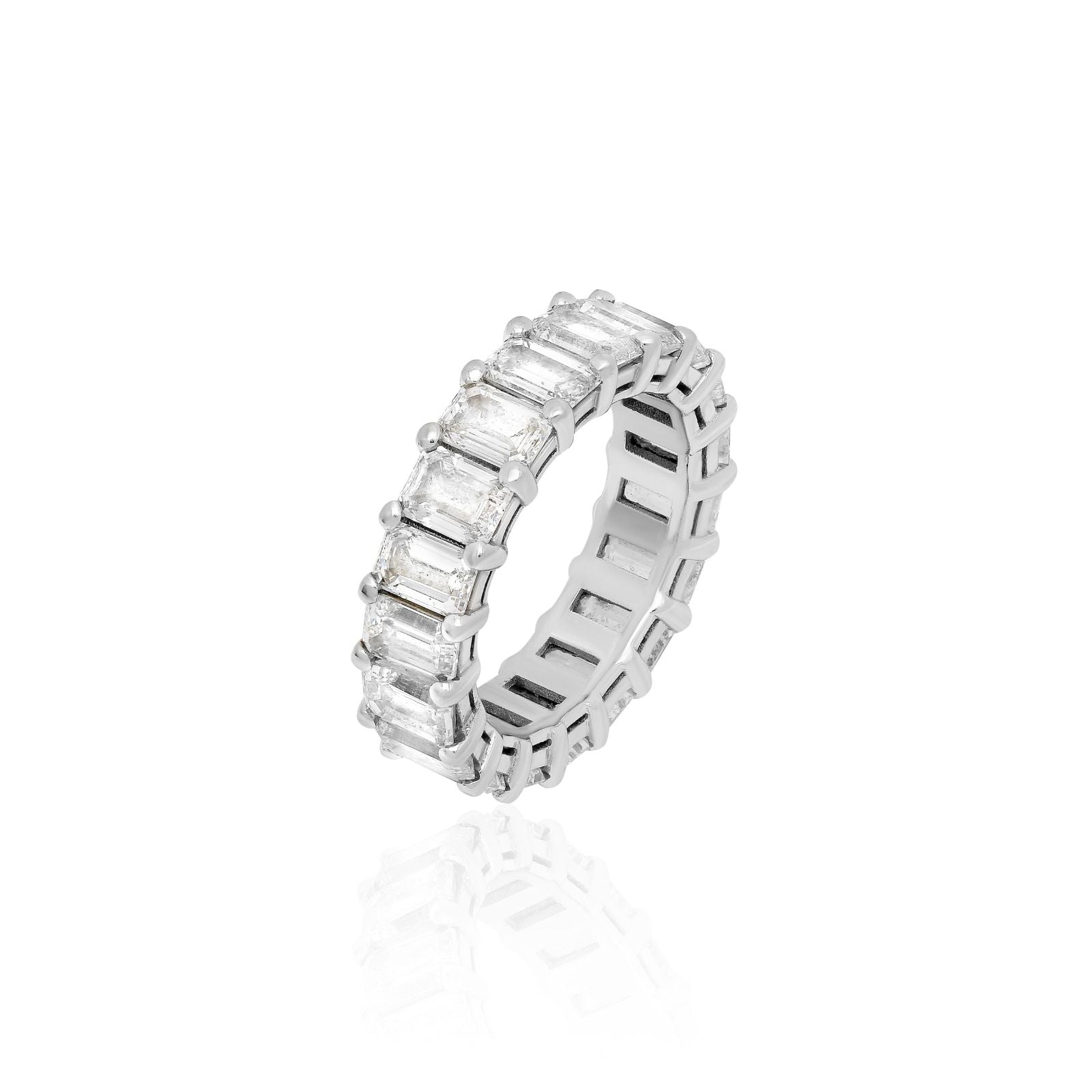 Emerald Shape Eternity Band