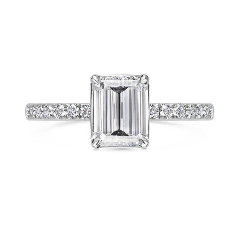 Emerald cut engagement ring