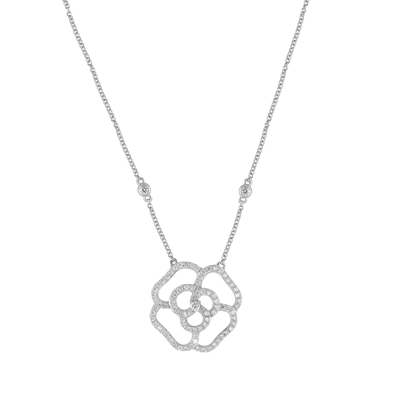 Rose Shaped Diamond Necklace