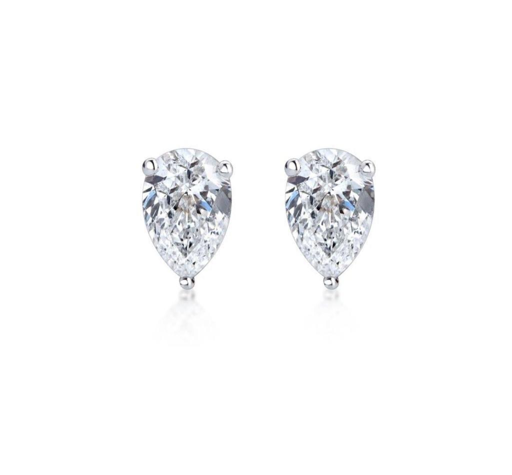Pear Solitaire Studs