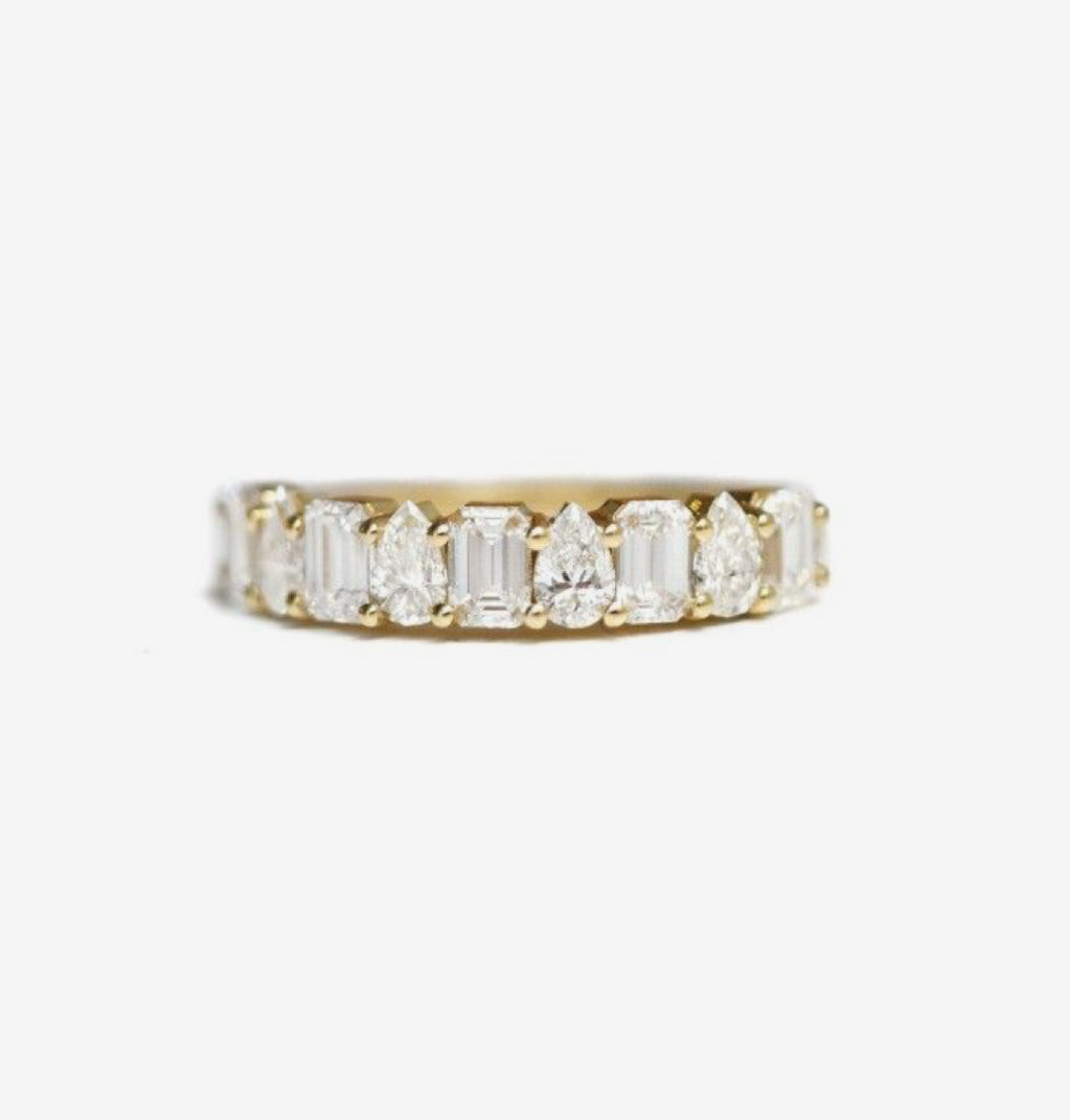 Pear and Emerald Eternity band
