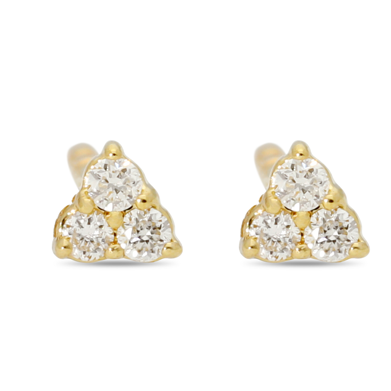 Radiant 3 Diamond Earring